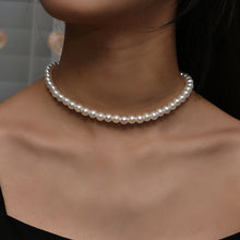 Load image into Gallery viewer, Vintage Style Simple 6MM Pearl Chain Choker Necklace For Women Wedding Love Shell Pendant Necklace Fashion Jewelry Whole
