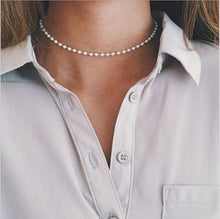 Load image into Gallery viewer, Vintage Style Simple 6MM Pearl Chain Choker Necklace For Women Wedding Love Shell Pendant Necklace Fashion Jewelry Whole
