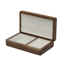 Load image into Gallery viewer, Walnut Wood Jewelry Box Wedding Ring Box Earring Rings Storage Box Organizer
