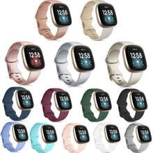 Load image into Gallery viewer, Watch Band for Fitbit Versa 3 Strap Silicone Wristband Replacement for Fitbit Sense Bracelet Correa Accessories Rose Gold Silver
