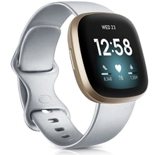 Load image into Gallery viewer, Watch Band for Fitbit Versa 3 Strap Silicone Wristband Replacement for Fitbit Sense Bracelet Correa Accessories Rose Gold Silver

