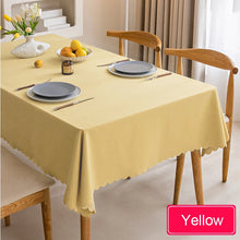 Load image into Gallery viewer, Waterproof Tablecloth Nordic Cotton and Linen Tablecloth Japanese-style Solid Color Tablecloths For Dining Table Coffee Table
