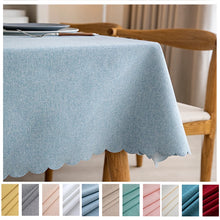 Load image into Gallery viewer, Waterproof Tablecloth Nordic Cotton and Linen Tablecloth Japanese-style Solid Color Tablecloths For Dining Table Coffee Table
