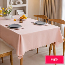 Load image into Gallery viewer, Waterproof Tablecloth Nordic Cotton and Linen Tablecloth Japanese-style Solid Color Tablecloths For Dining Table Coffee Table
