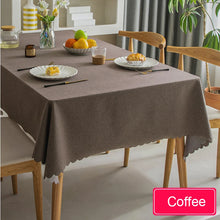 Load image into Gallery viewer, Waterproof Tablecloth Nordic Cotton and Linen Tablecloth Japanese-style Solid Color Tablecloths For Dining Table Coffee Table

