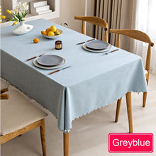 Load image into Gallery viewer, Waterproof Tablecloth Nordic Cotton and Linen Tablecloth Japanese-style Solid Color Tablecloths For Dining Table Coffee Table
