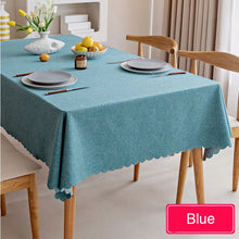 Load image into Gallery viewer, Waterproof Tablecloth Nordic Cotton and Linen Tablecloth Japanese-style Solid Color Tablecloths For Dining Table Coffee Table
