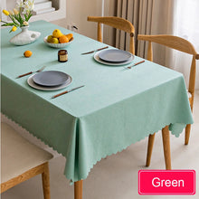 Load image into Gallery viewer, Waterproof Tablecloth Nordic Cotton and Linen Tablecloth Japanese-style Solid Color Tablecloths For Dining Table Coffee Table
