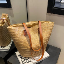 Load image into Gallery viewer, Weave Tote Bag Large Capacity Summer Beach Straw Handbag and Purse Female Bohemian Shoulder Bag for Women Ladies Travel Bag
