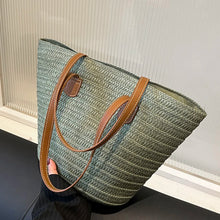 Load image into Gallery viewer, Weave Tote Bag Large Capacity Summer Beach Straw Handbag and Purse Female Bohemian Shoulder Bag for Women Ladies Travel Bag
