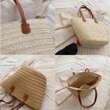 Load image into Gallery viewer, Weave Tote Bag Large Capacity Summer Beach Straw Handbag and Purse Female Bohemian Shoulder Bag for Women Ladies Travel Bag
