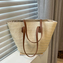 Load image into Gallery viewer, Weave Tote Bag Large Capacity Summer Beach Straw Handbag and Purse Female Bohemian Shoulder Bag for Women Ladies Travel Bag
