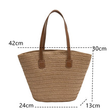 Load image into Gallery viewer, Weave Tote Bag Large Capacity Summer Beach Straw Handbag and Purse Female Bohemian Shoulder Bag for Women Ladies Travel Bag

