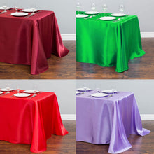 Load image into Gallery viewer, White Table Cloth Polyester Table Cloth Rectangular Satin Tablecloth for Birthday Christmas Home Party Decor Wedding Supplies
