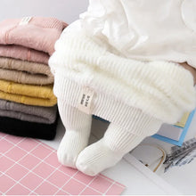 Load image into Gallery viewer, Winter Baby Girls Leggings for Children Kids Thick Warm Elastic Plus Velvet Pants Tights Solid Color Baby Infant Leggings
