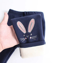 Load image into Gallery viewer, Winter Pants for Girls Warm Lambs Wool Thick Leggings Cartoon Cat Embroidery Cotton Trousers Kids Children 3-12 Years Clothing
