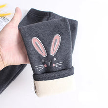 Load image into Gallery viewer, Winter Pants for Girls Warm Lambs Wool Thick Leggings Cartoon Cat Embroidery Cotton Trousers Kids Children 3-12 Years Clothing
