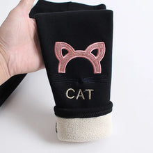 Load image into Gallery viewer, Winter Pants for Girls Warm Lambs Wool Thick Leggings Cartoon Cat Embroidery Cotton Trousers Kids Children 3-12 Years Clothing
