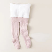 Load image into Gallery viewer, Winter thickened girls' leggings Baby solid color thick striped thermal romper children's fleece pantyhose
