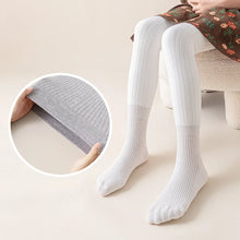 Load image into Gallery viewer, Winter thickened girls' leggings Baby solid color thick striped thermal romper children's fleece pantyhose
