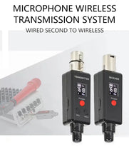 Load image into Gallery viewer, Wired Change Rechargeable UHF Wireless XLR Transmitter and XLR Receiver for Dynamic Microphone Compatible with Audio Mixer
