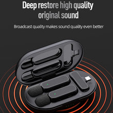 Load image into Gallery viewer, Wireless HD Radio Live Microphone K61 Dual Mic 20 Meters for Mobile Phone Tiktok, Short Video Recording
