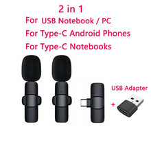 Load image into Gallery viewer, Wireless Lavalier Microphone Audio Video Recording Mini Mic For iPhone iPad Android Laptop Live Gaming Mobile Phone Microphone
