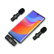 Load image into Gallery viewer, Wireless Lavalier Microphone Audio Video Recording Mini Mic For iPhone iPad Android Laptop Live Gaming Mobile Phone Microphone
