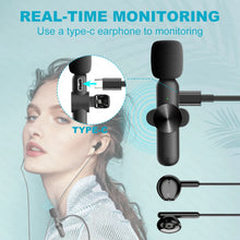Load image into Gallery viewer, Wireless Lavalier Microphone Audio Video Recording Mini Microphone for iPhone Android Phone Live Broadcast Gaming Mic Portable

