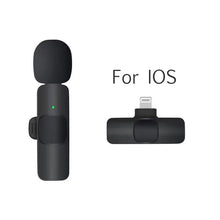 Load image into Gallery viewer, Wireless Lavalier Microphone Audio Video Recording Mini Microphone for iPhone Android Phone Live Broadcast Gaming Mic Portable
