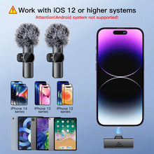 Load image into Gallery viewer, Wireless Lavalier Microphone Portable Audio Video Recording Mini Mic For iPhone Android Mobile Phone Laptop PC Live Broadcast

