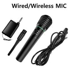 Load image into Gallery viewer, Wireless Microphone Wired Microphone 2-in-1 for Karaoke Bluetooth Speaker Audio Amplifier Metal Mesh Head Handheld Dynamic MIC
