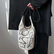 Load image into Gallery viewer, Women Canvas Shoulder Bags Vintage Ins Large Capacity Bucket Bag All-match Crossbody Graffiti Handbags Harajuku Casual Pouch New
