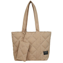 Load image into Gallery viewer, Women Handbag Fall/Winter Fashion Rhombus Space Cotton Suit Shoulder Bag Large Capacity Solid Color All-Match Shopping Tote Bag
