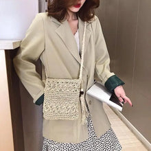 Load image into Gallery viewer, Women Hollow Tassel Straw Bag Summer Vacation Travel Beach Bag ladies CrossbodyLipstick Cosmetic Bag Women'S Bag 2023 Summer New
