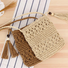 Load image into Gallery viewer, Women Hollow Tassel Straw Bag Summer Vacation Travel Beach Bag ladies CrossbodyLipstick Cosmetic Bag Women'S Bag 2023 Summer New
