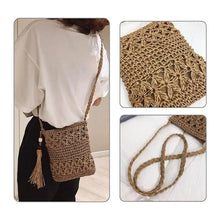 Load image into Gallery viewer, Women Hollow Tassel Straw Bag Summer Vacation Travel Beach Bag ladies CrossbodyLipstick Cosmetic Bag Women'S Bag 2023 Summer New
