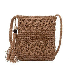 Load image into Gallery viewer, Women Hollow Tassel Straw Bag Summer Vacation Travel Beach Bag ladies CrossbodyLipstick Cosmetic Bag Women'S Bag 2023 Summer New
