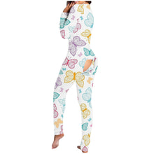 Load image into Gallery viewer, Women's Pajamas Onesies Sleepwear Button-down Front Sexy  Buttoned Flap Pijama V-neck Long Sleeve Jumpsuit Female Home Clothes
