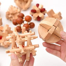 Load image into Gallery viewer, Wooden Kong Ming Lock Lu Ban Lock Brain Teaser Educational Toy for Kids Children  3D Puzzles Game Unlock Toys Adult
