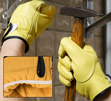Load image into Gallery viewer, Work gloves sheepskin leather workers work welding safety protection garden sports motorcycle driver wear-resistant gloves
