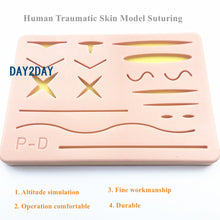 Load image into Gallery viewer, Wound silicone suture pad Human Traumatic Skin Model Suturing Training Pad for Doctor Nurse Student Practice model
