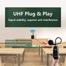 Load image into Gallery viewer, Wireless Microphones Headset UHF Dual Wireless Mic 2 Wireless Mics &amp; 1 Receiver Headset and Handheld 2 In 1 Rechargeable
