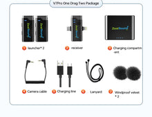 Load image into Gallery viewer, Wireless Lavalier Microphone for iPhone iPad Android with Charging Case Lapel Mic for Vlog Interview Live Streaming
