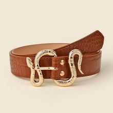 Load image into Gallery viewer, Beatit Women Fashion Waist Belt Snake Design Belt Thin Buckle Leather Waistband
