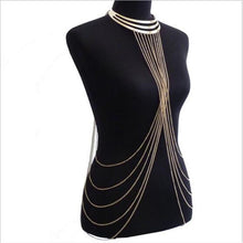 Load image into Gallery viewer, European and American Metal Large Collar Necklace Exaggerated Personality Tassel Body Chain
