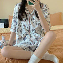 Load image into Gallery viewer, Summer Ins Short-sleeved Shorts Cute Kulomi Summer Pajamas Students Early Autumn Cardigan Home Clothes
