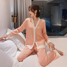 Load image into Gallery viewer, Autumn New Comfortable Letter Pattern Women Pyjamas Home Suit Fashion Thin Long Sleeve Set Pajamas
