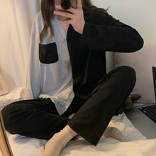 Load image into Gallery viewer, Pajamas Women's Autumn Simple Casual Cardigan Net Red Girl Long-sleeved Trousers Outer Wear Home Service Suit
