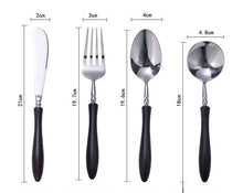 Load image into Gallery viewer, 304 Stainless Steel Tableware with Black Wooden Handle Suit Party Tableware
